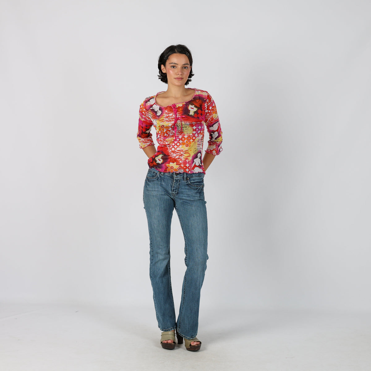 Blue Y2K Straight Jeans (XS)
