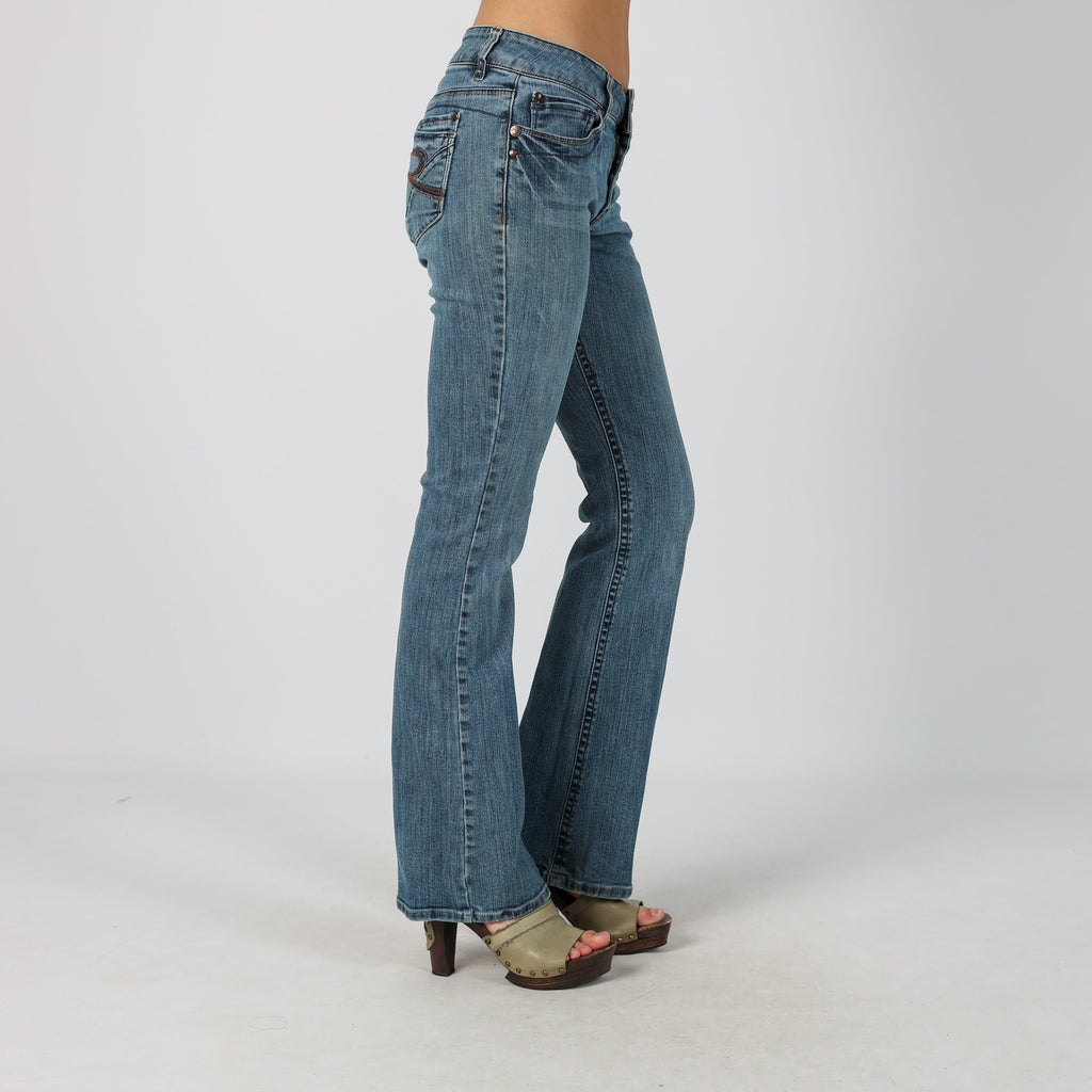 Blue Y2K Straight Jeans (XS)