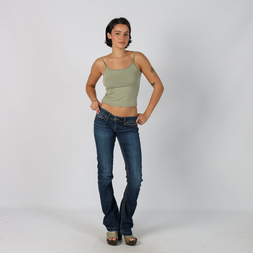 Blue Y2K Silver Straight Jeans (S)