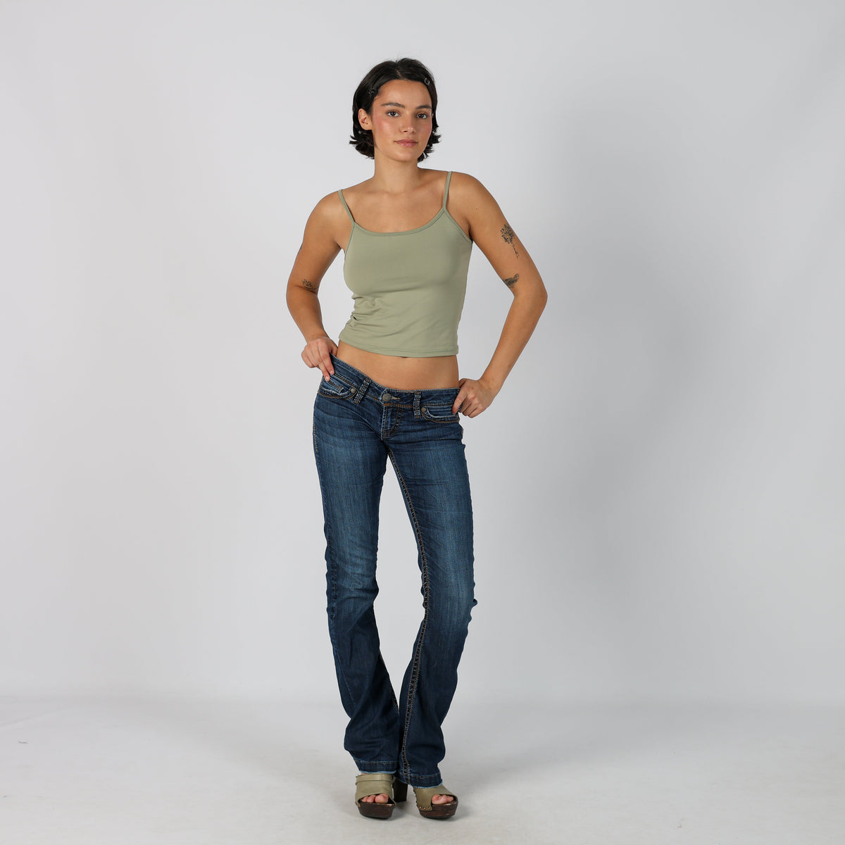 Blue Y2K Silver Straight Jeans (S)