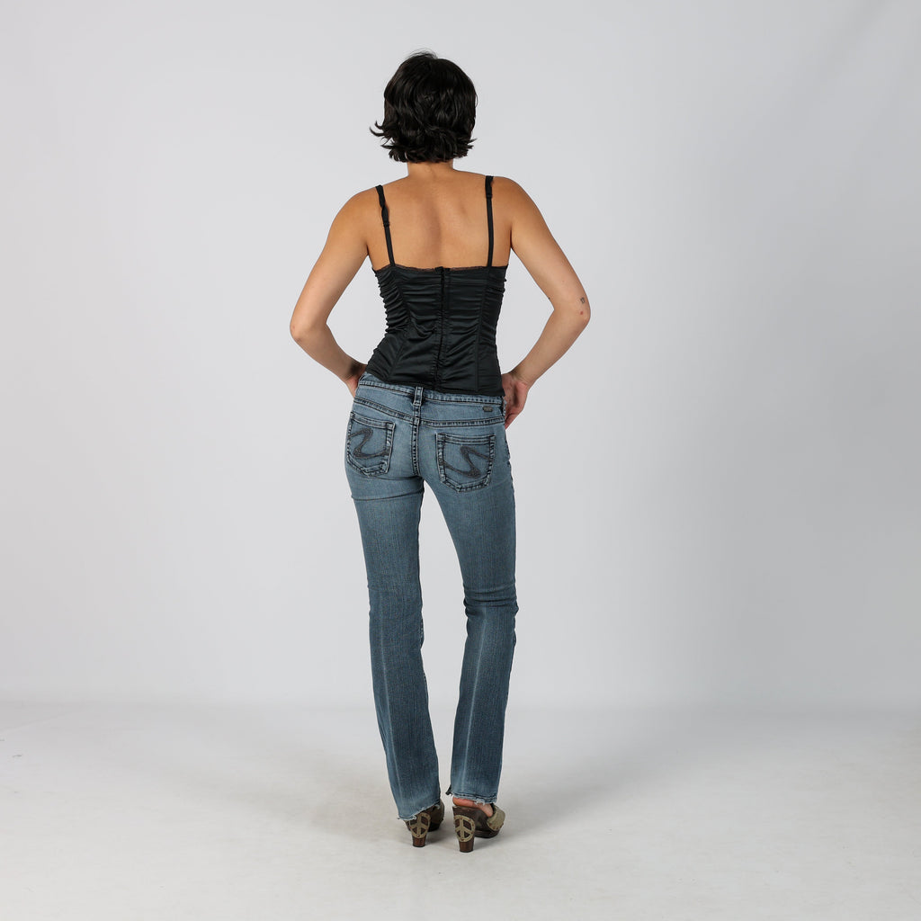 Blue Y2K Silver Bootcut Jeans (XS)