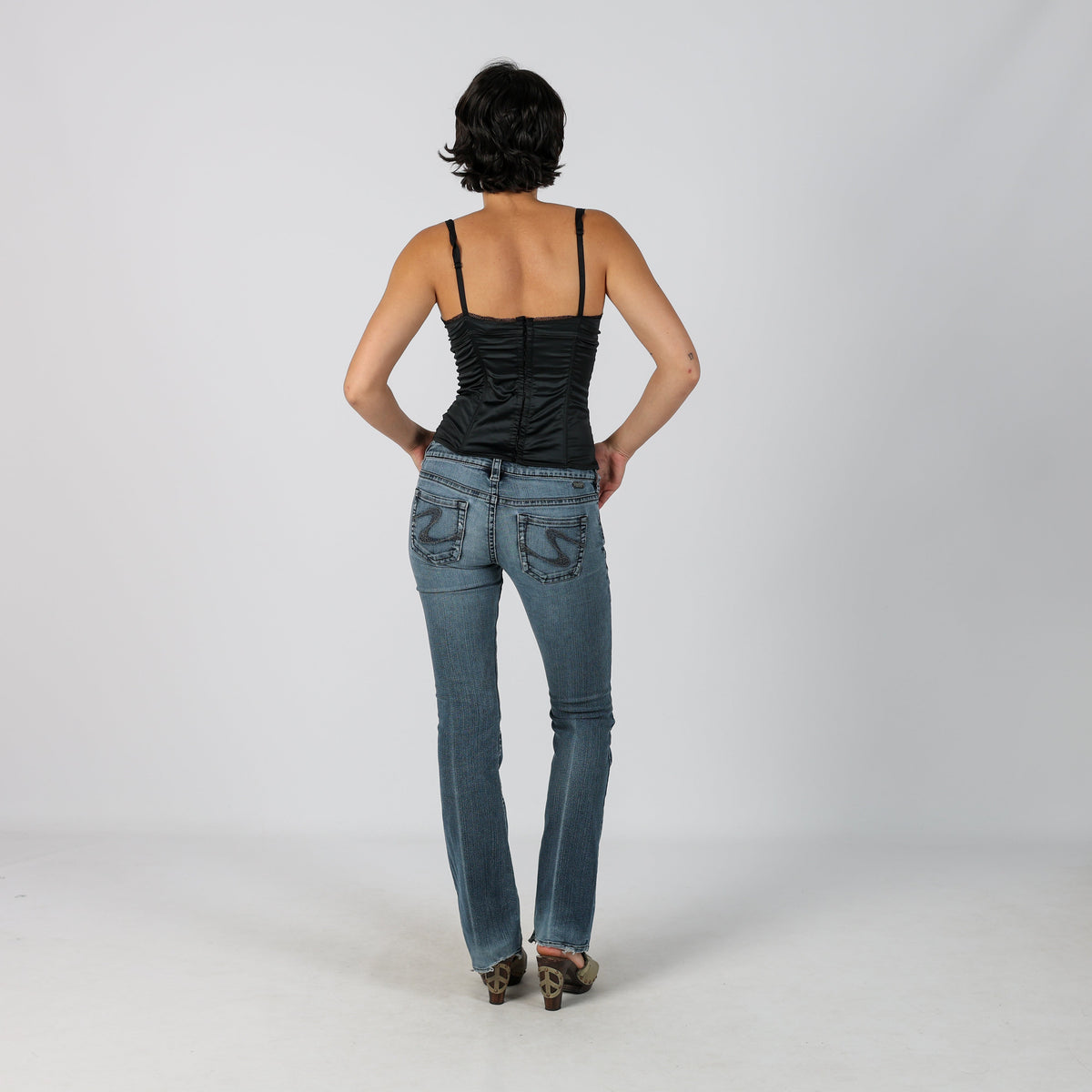 Blue Y2K Silver Bootcut Jeans (XS)