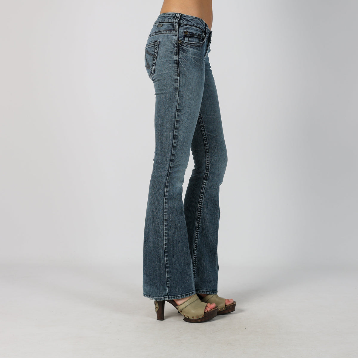 Blue Y2K Silver Bootcut Jeans (XS)