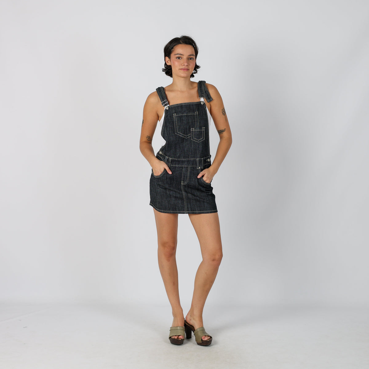 Blue Y2K Denim Mini Dress Dungaree (XS)