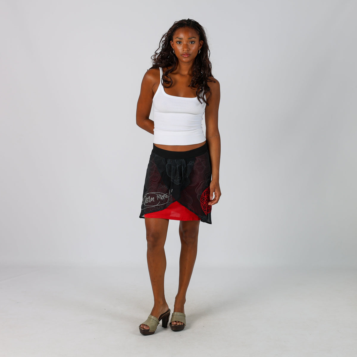 Black Y2K Desigual Woven Mini Skirt (S)