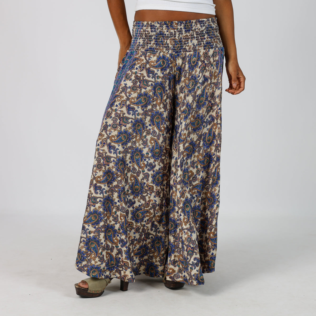 Cream Y2K Woven Trousers (S)