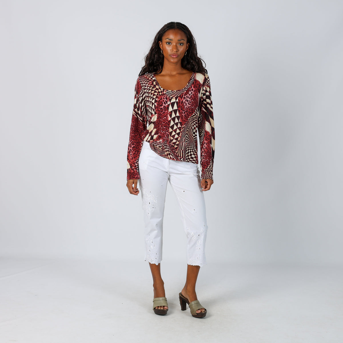 White Y2K Capri Trouser (XS)