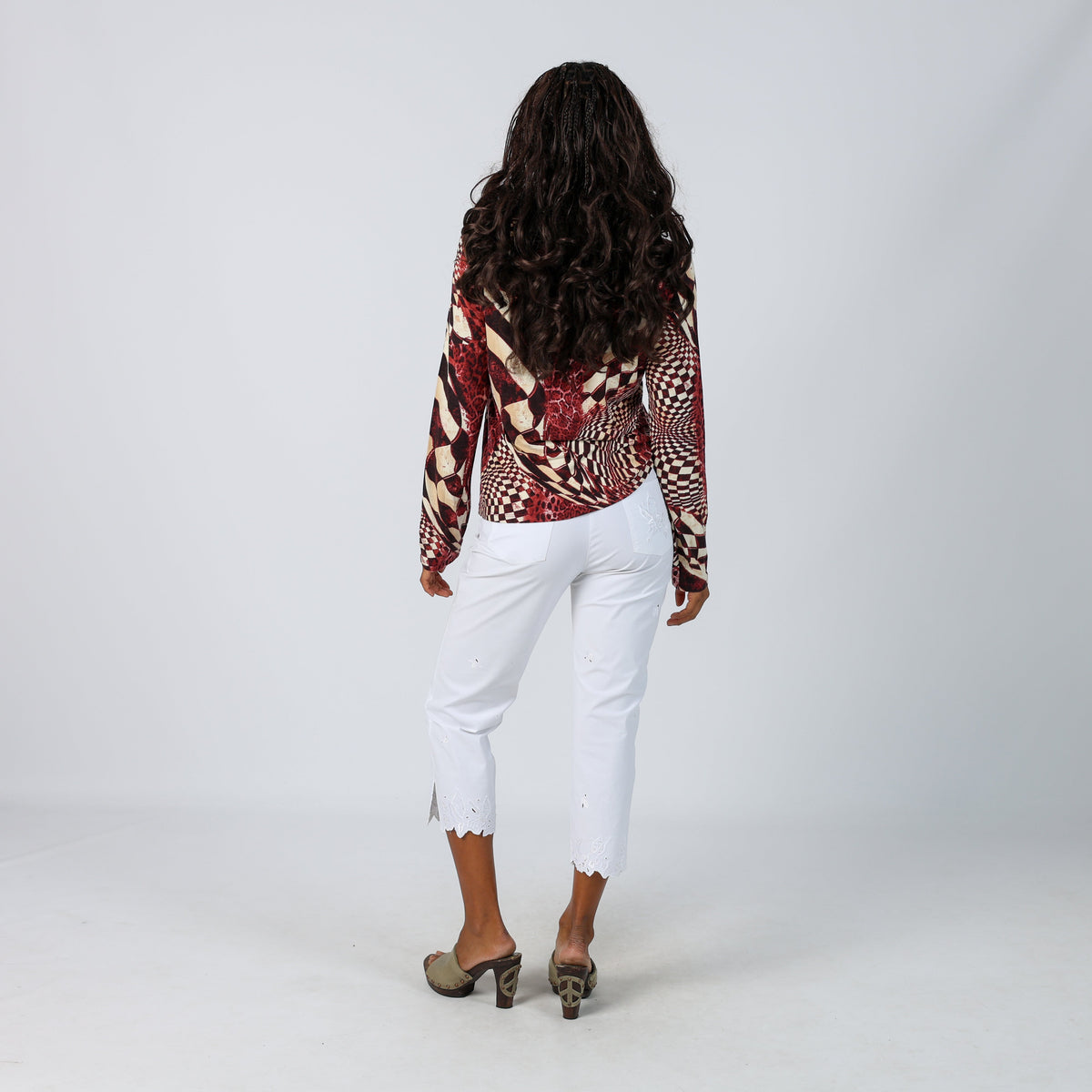 White Y2K Capri Trouser (XS)