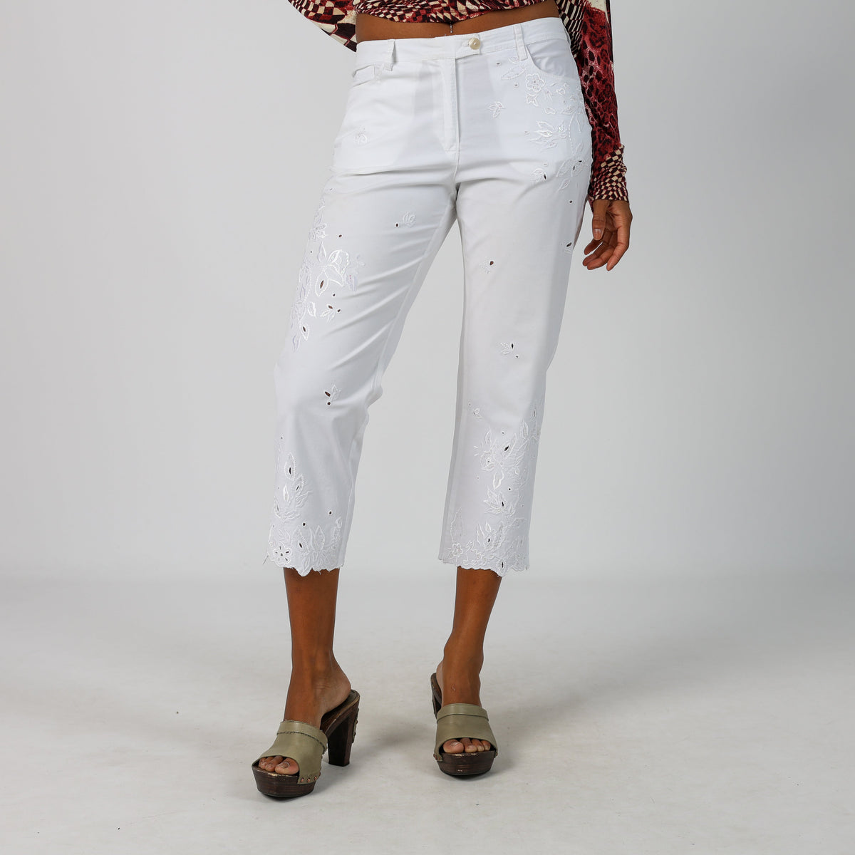 White Y2K Capri Trouser (XS)