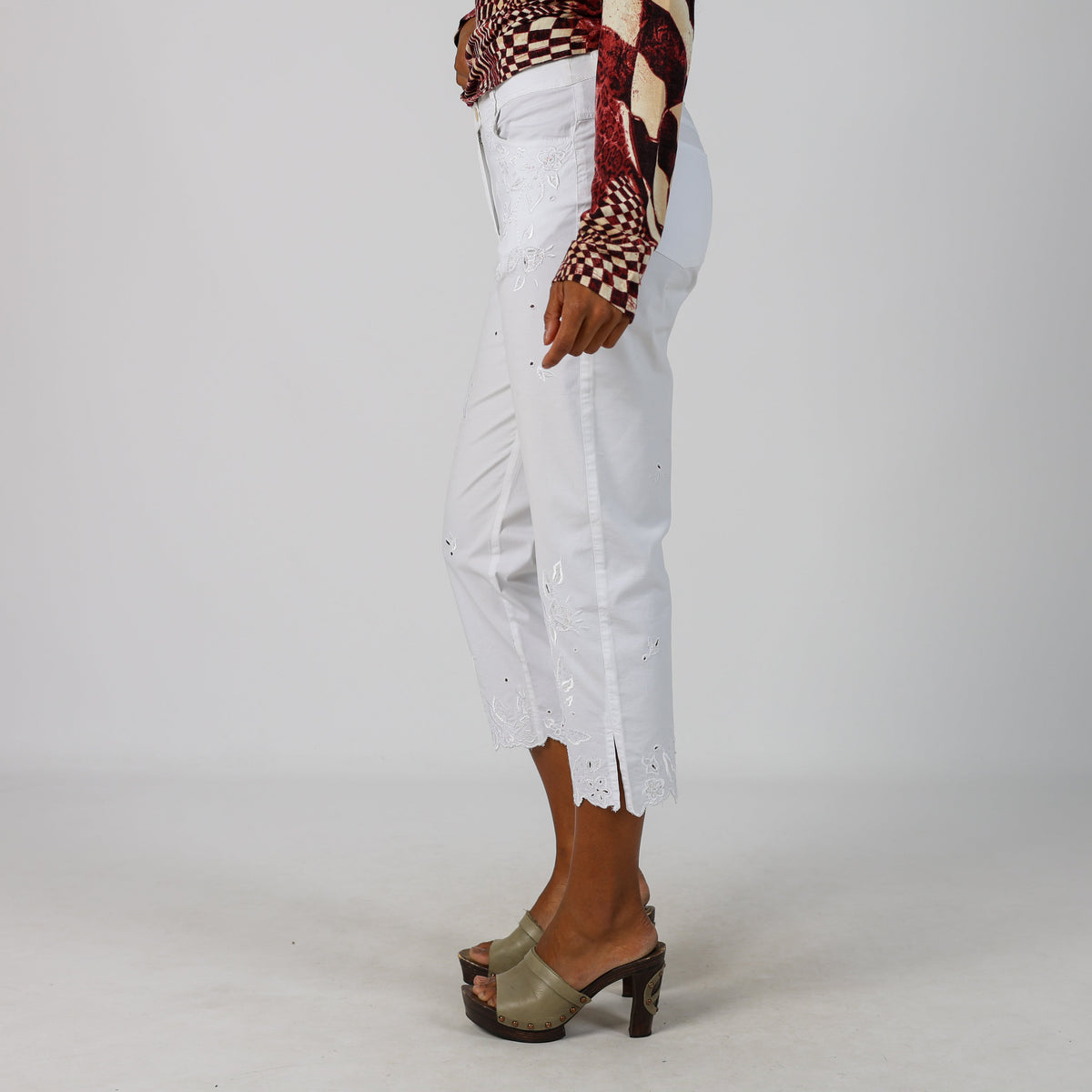White Y2K Capri Trouser (XS)