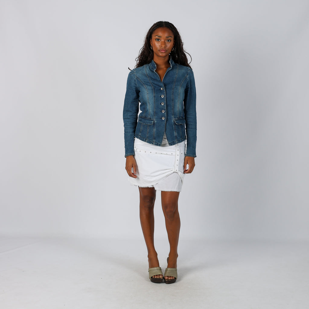 White Y2K Woven Mini Skirt (XS)
