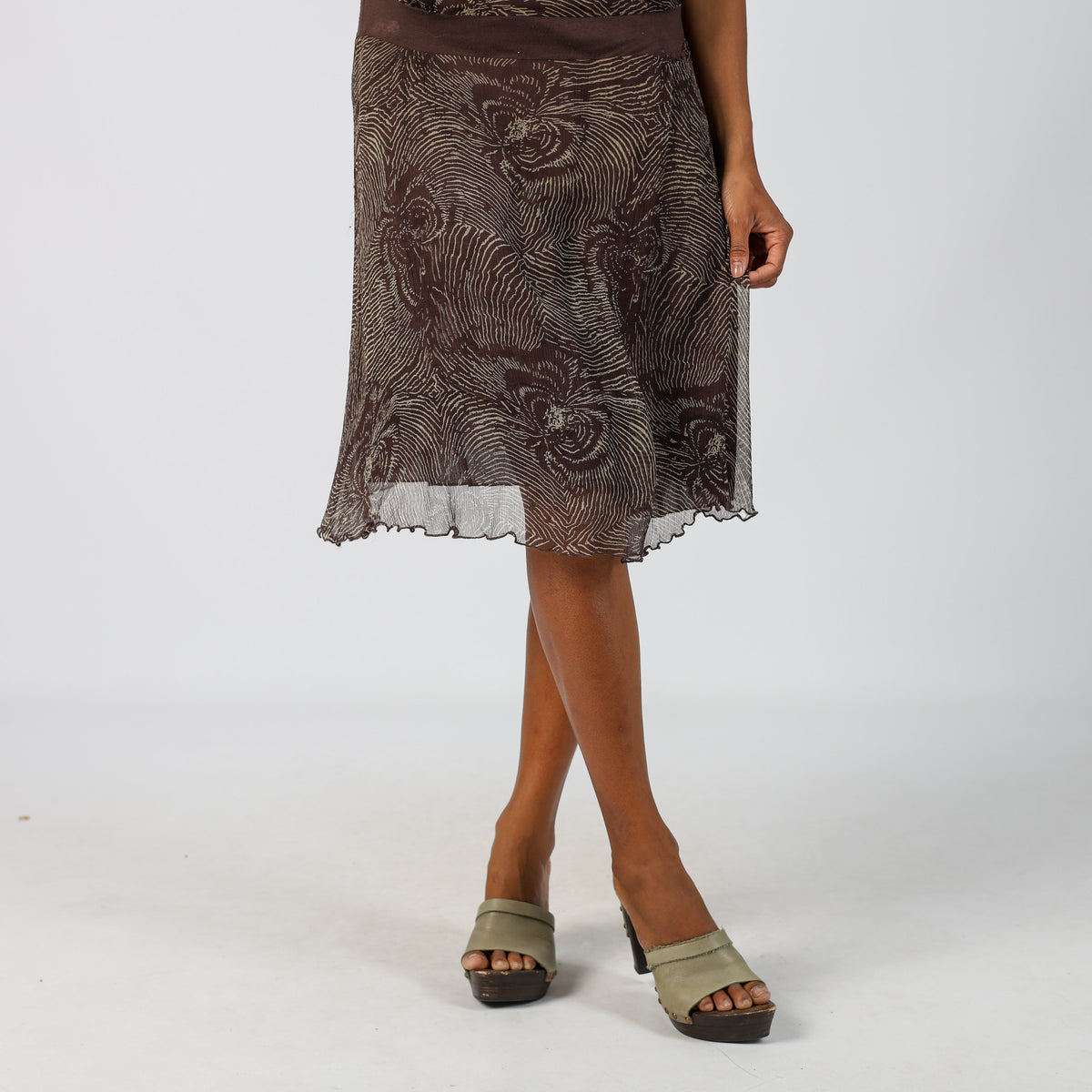 Brown Y2K Morgan Woven Midi Dress (M)