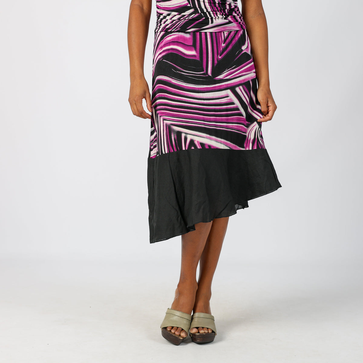 Purple Y2K EXTYN Italia Woven Midi Dress (S)