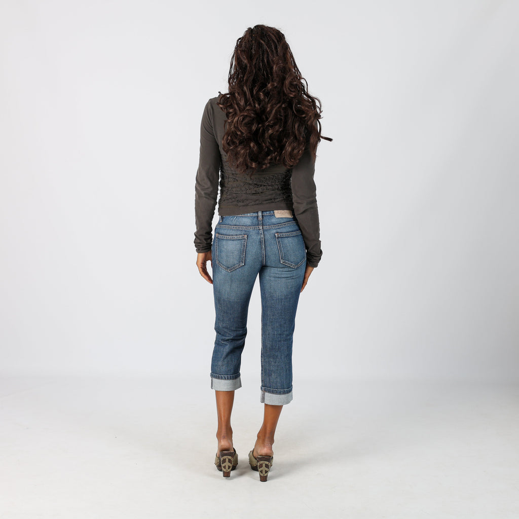 Blue Y2K 3/4 Jeans (XS)