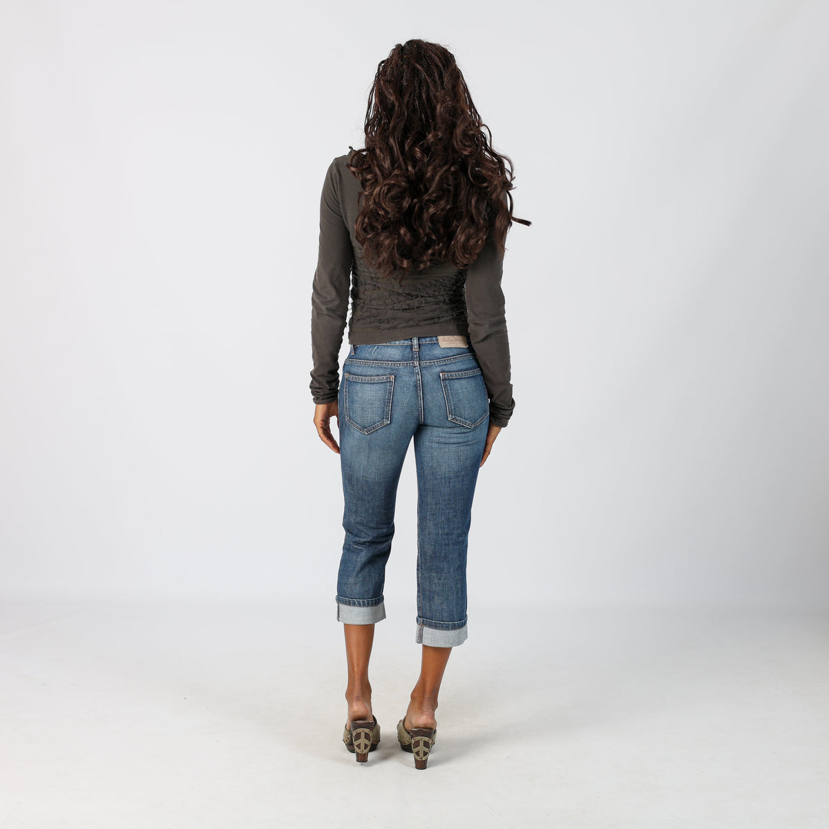 Blue Y2K 3/4 Jeans (XS)