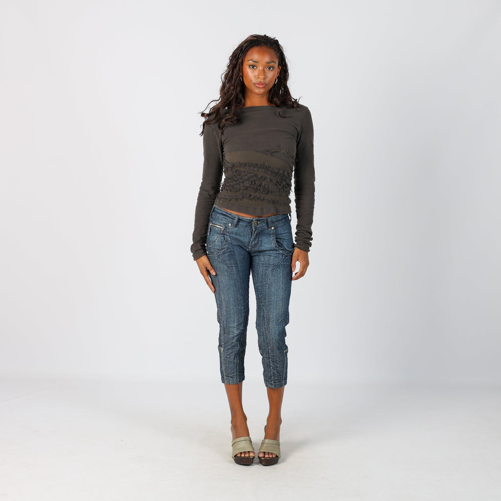 Blue Y2K 3/4 Jeans (S)