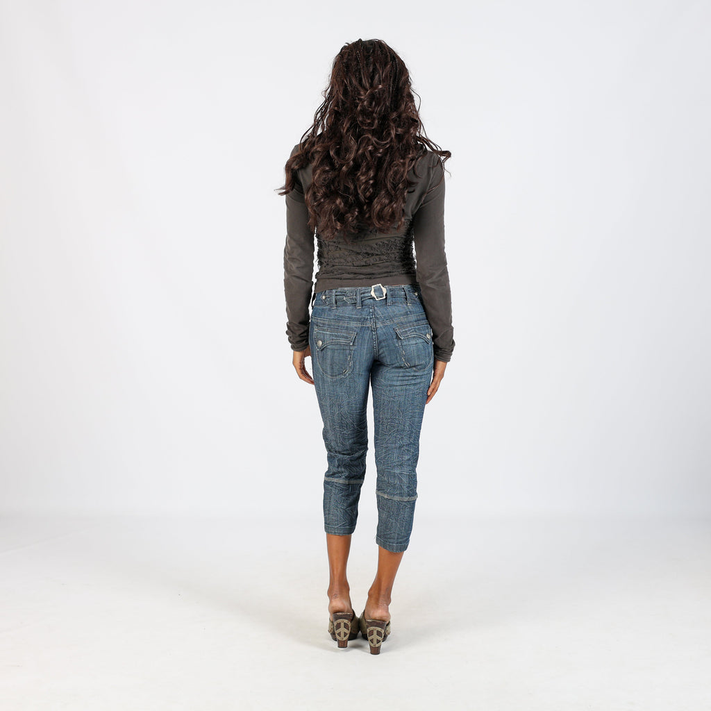 Blue Y2K 3/4 Jeans (S)
