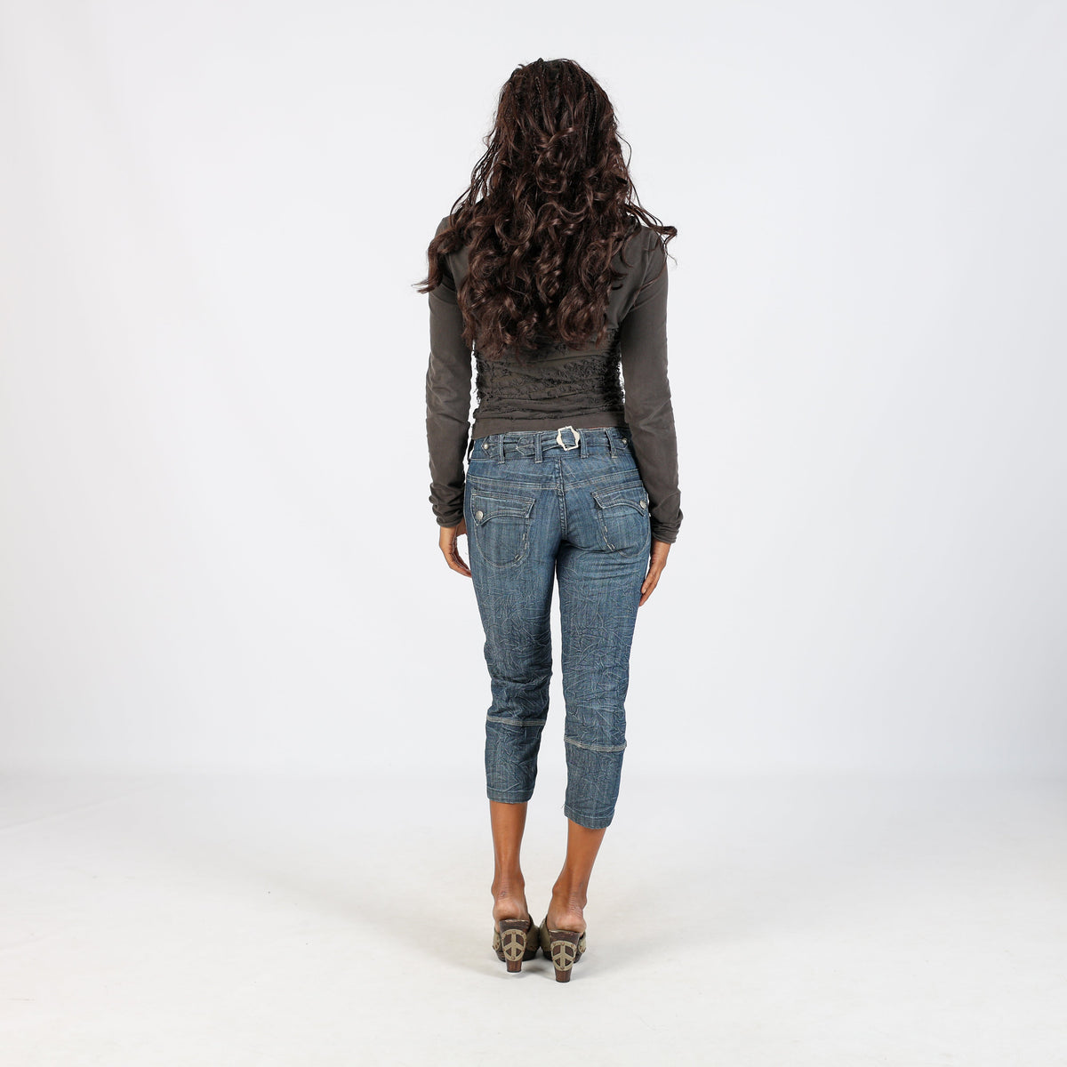 Blue Y2K 3/4 Jeans (S)