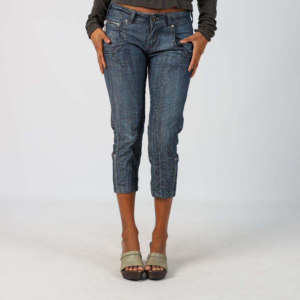 Blue Y2K 3/4 Jeans (S)