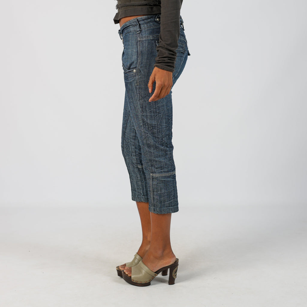 Blue Y2K 3/4 Jeans (S)