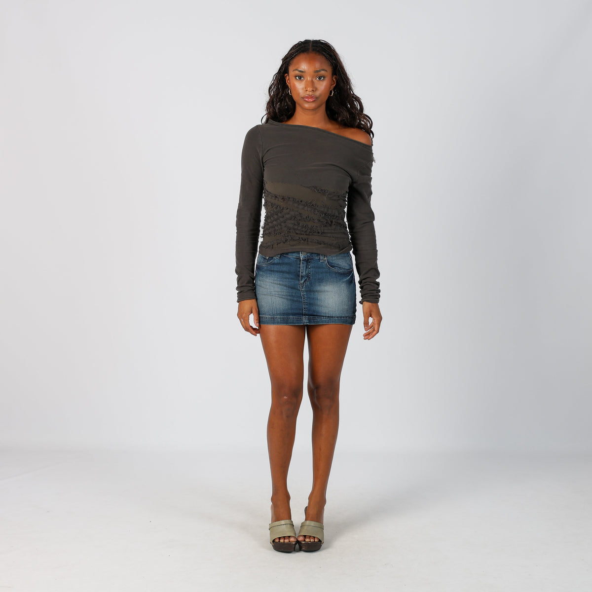 Blue Y2K United Colors of Benetton Denim Mini Skirt (XS)