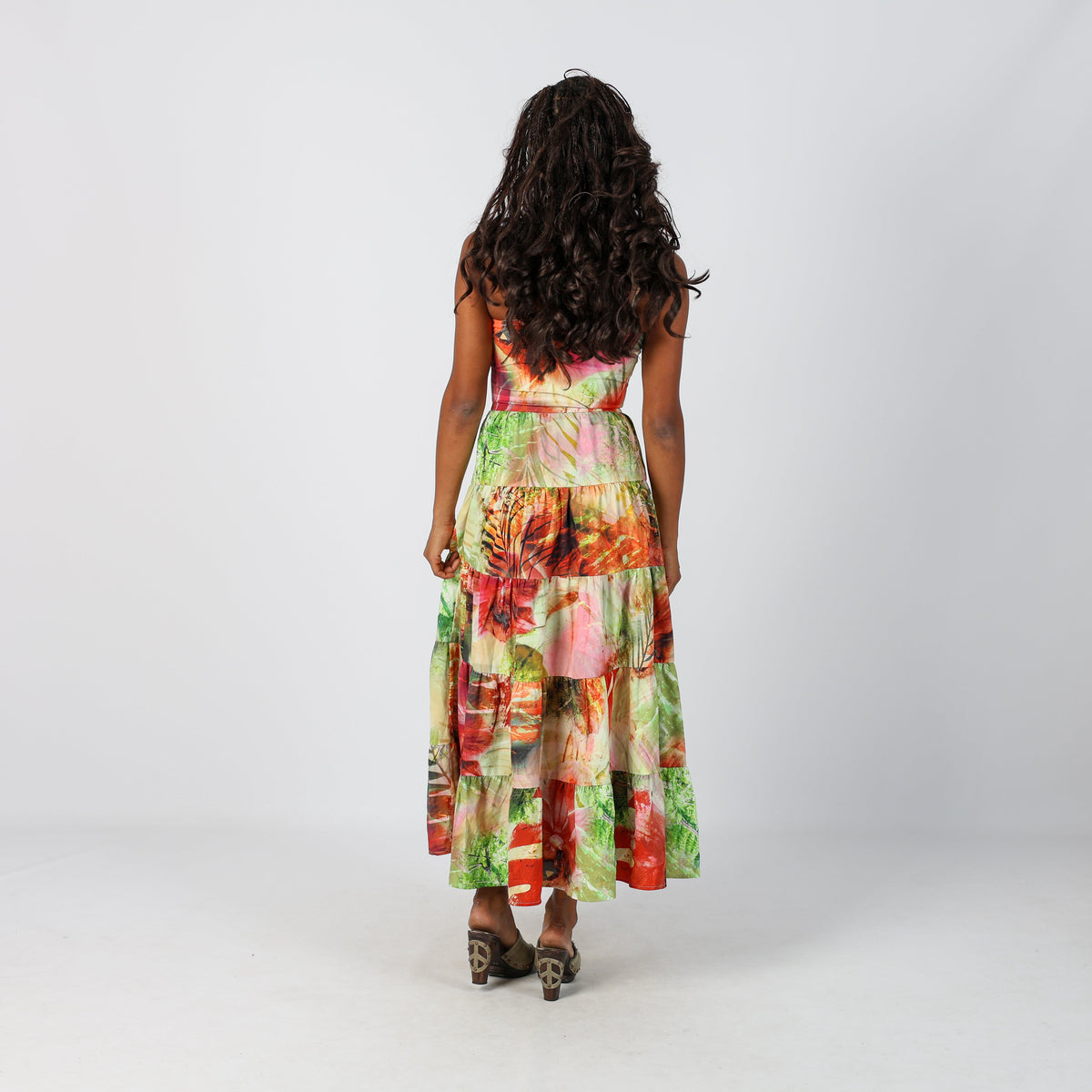 Multicoloured Y2K Guess Woven Maxi Dress (S)