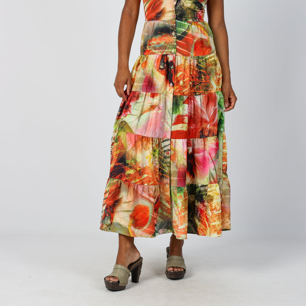 Multicoloured Y2K Guess Woven Maxi Dress (S)