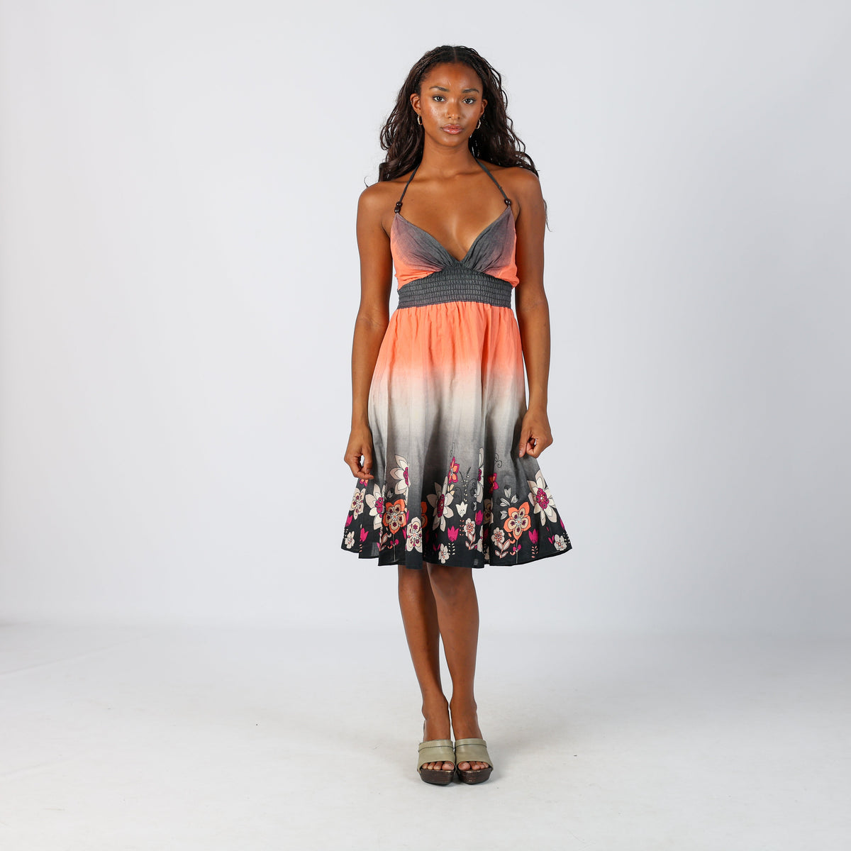 Black Y2K B.Young Woven Midi Dress (XS)