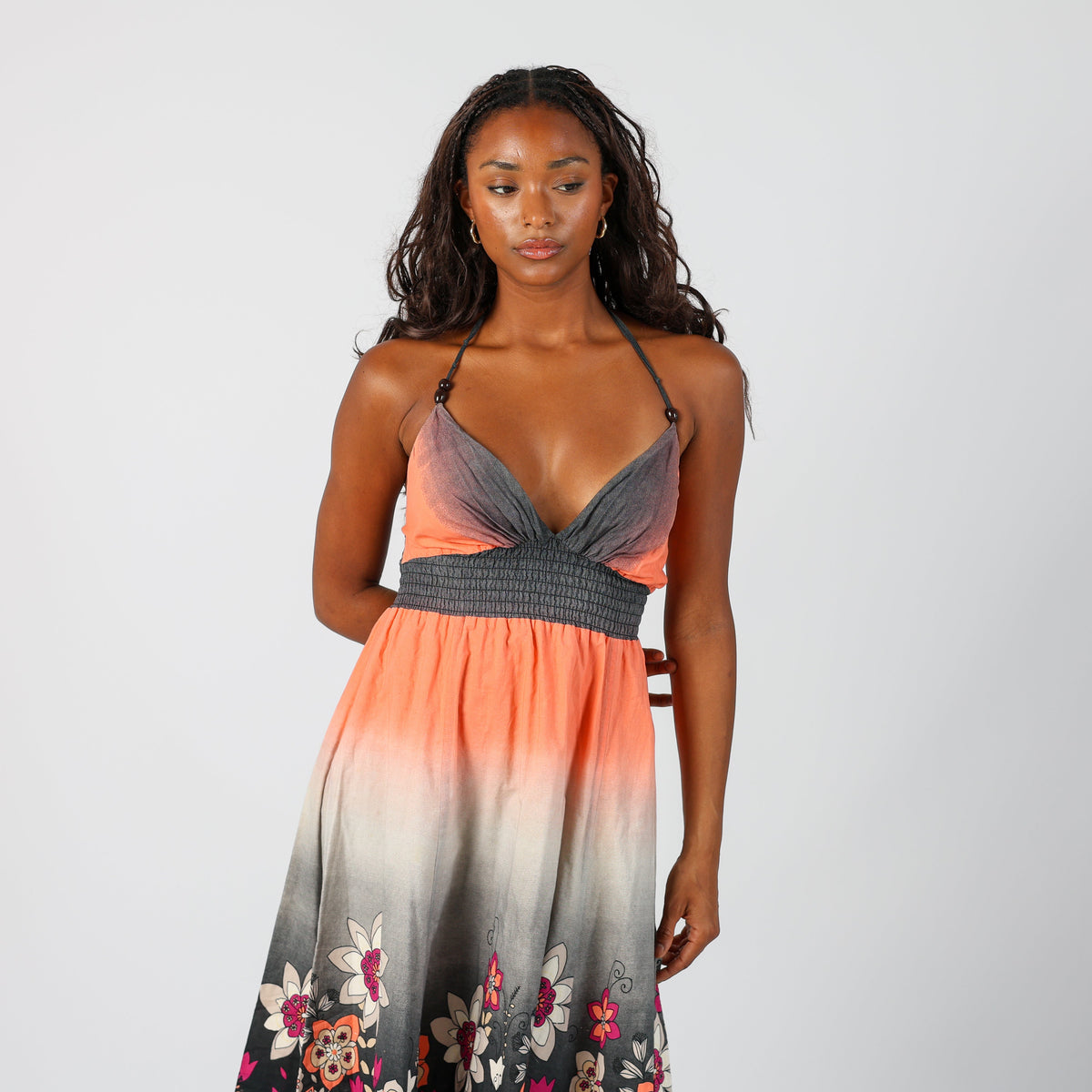 Black Y2K B.Young Woven Midi Dress (XS)
