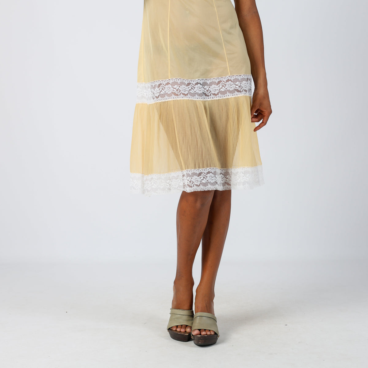 Yellow Y2K Slip Dress Sheer (S)