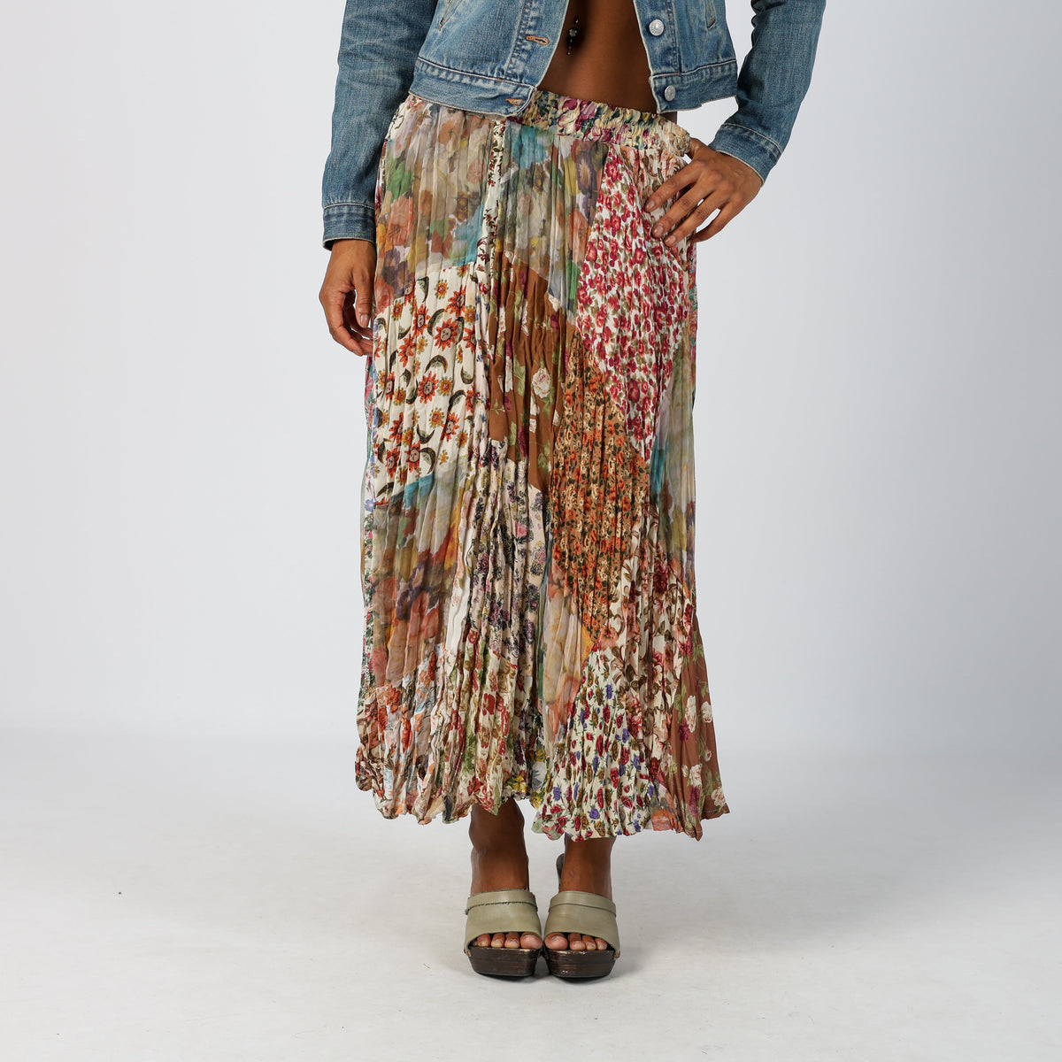 Beige Y2K Woven Maxi Dress (XS)