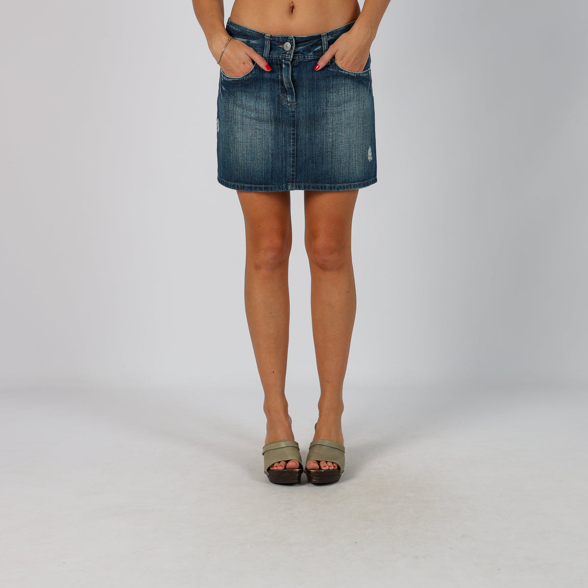 Blue Y2K Sisley Denim Mini Skirt (S)