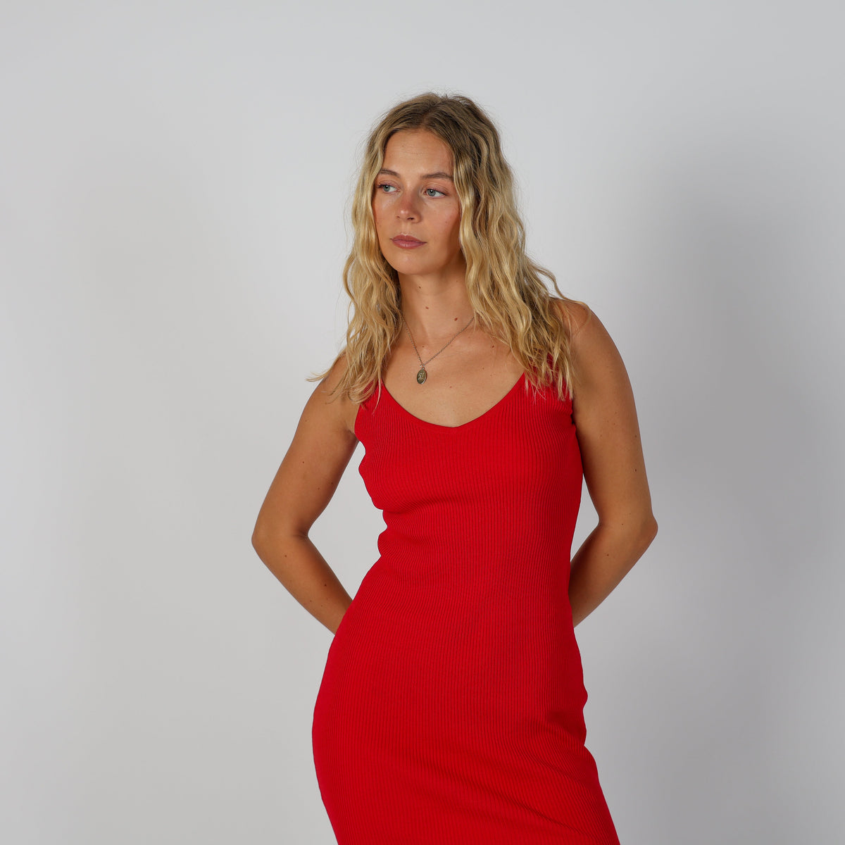 Red Y2K Woven Mini Dress (XS)