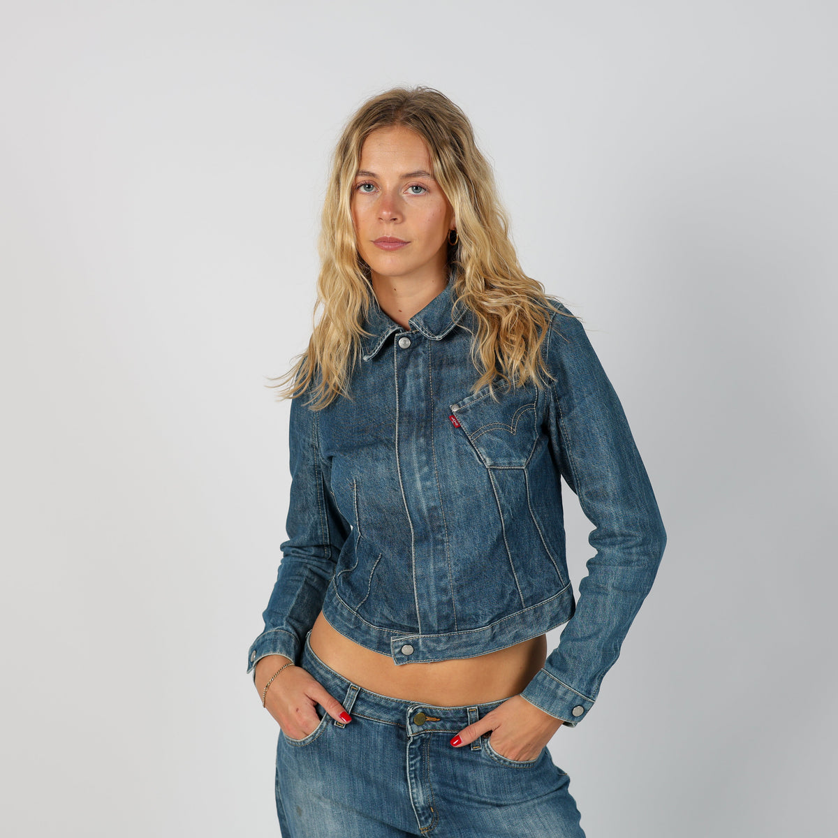 Blue Y2K Levi's Denim Jacket Engineered (XS)