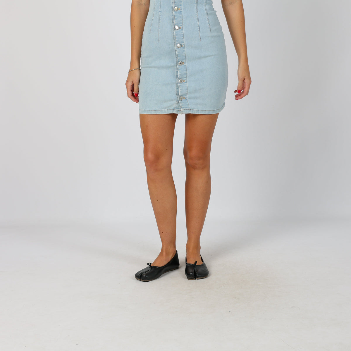 Light Blue Y2K Denim Mini Dress (XS)