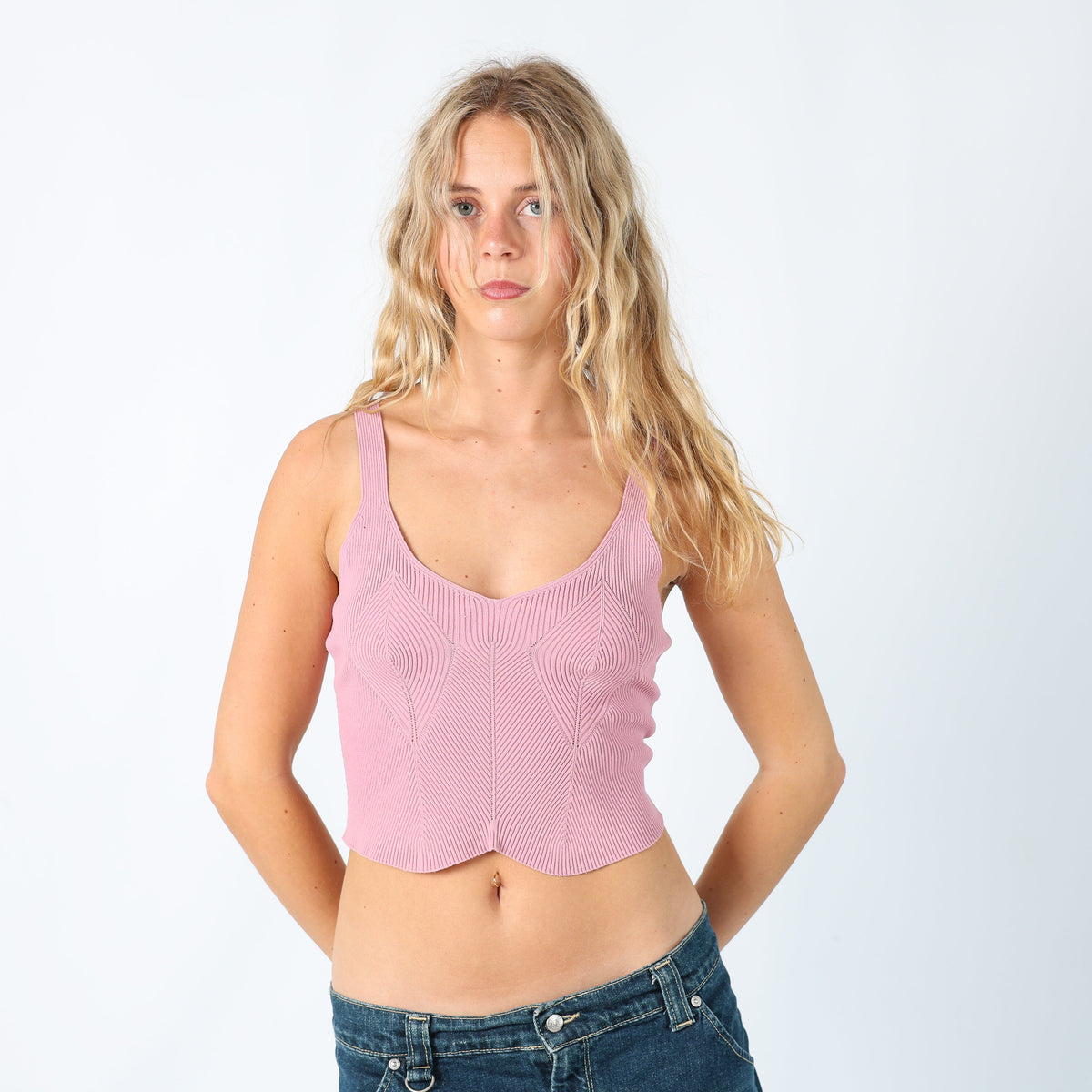 Baby Pink Y2K Tally Weijl Woven Top (M)