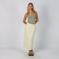 Cream Y2K Stefanel Woven Maxi Skirt (XS)