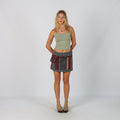 Charcoal Grey Y2K Woven Mini Skirt Reversible (S)