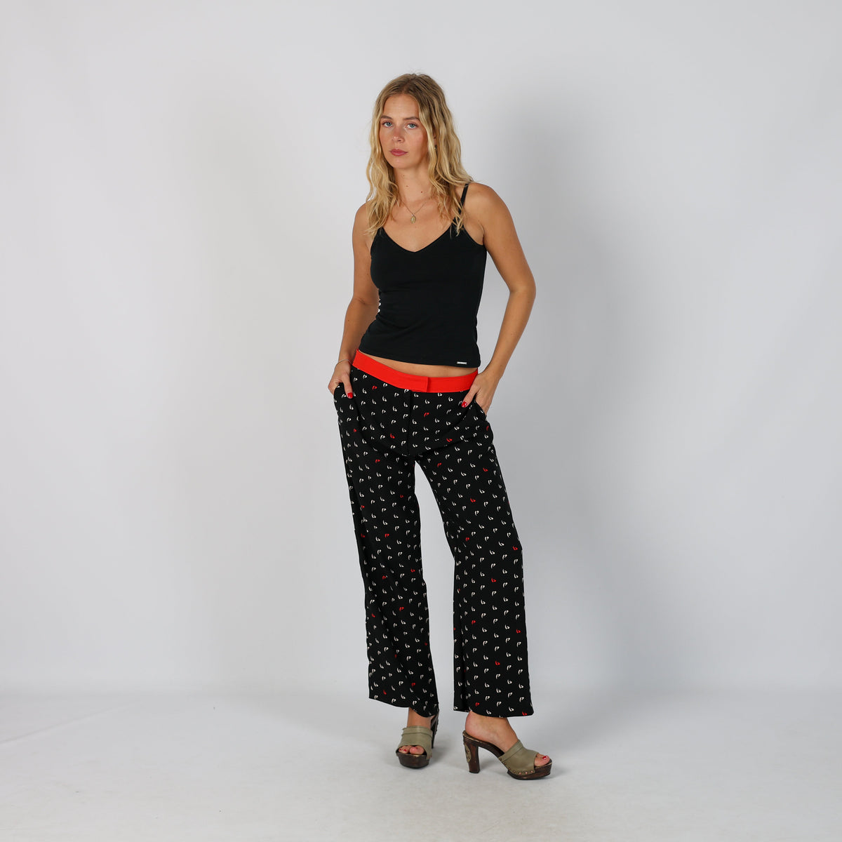 Black Y2K Pinko Woven Trousers (S)