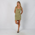 Khaki Green Y2K Diesel Woven Midi Dress (S)