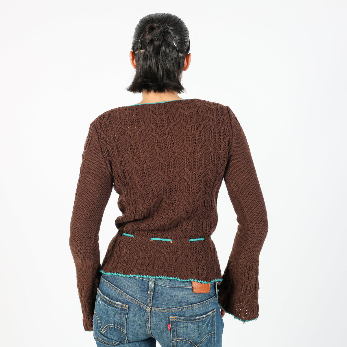 Brown Y2K Made in Italy Knitted Top (S)