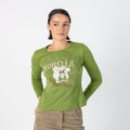 Khaki Green Y2K Monella Vagabonda Long Sleeve Top (S)