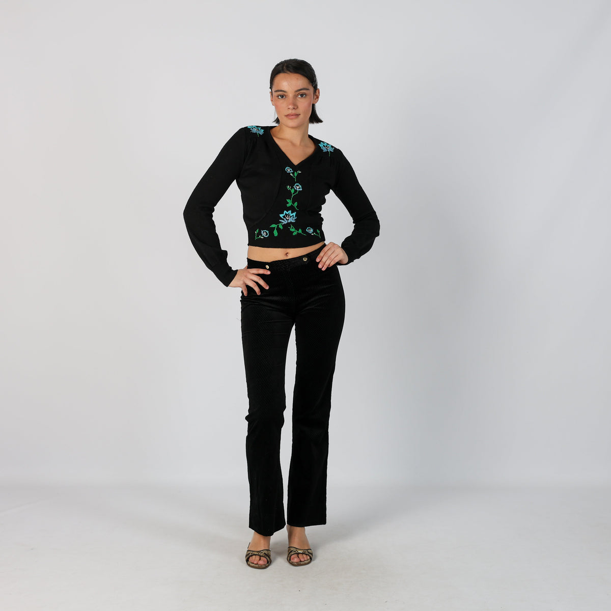 Black Y2K Woven Trousers (XS)