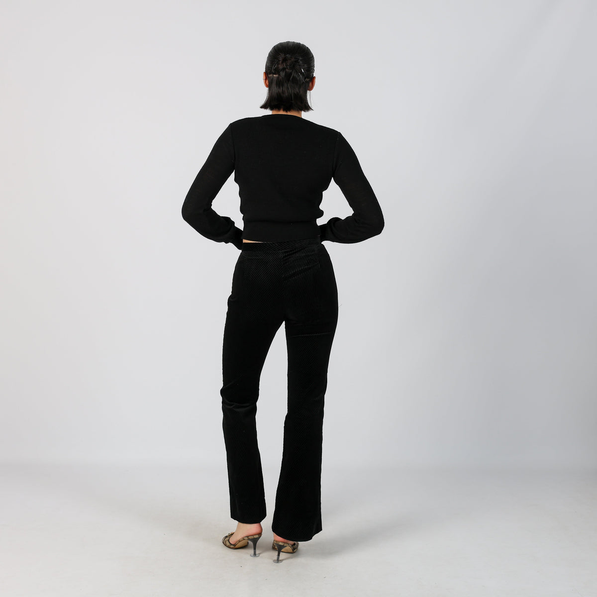 Black Y2K Woven Trousers (XS)