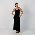 Black Y2K Promod Woven Maxi Dress (S)