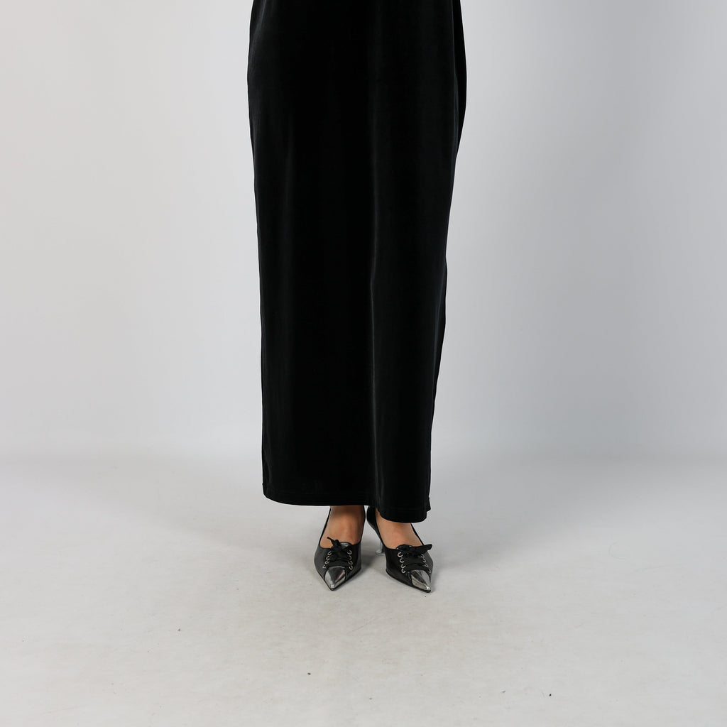 Black Y2K Promod Woven Maxi Dress (S)