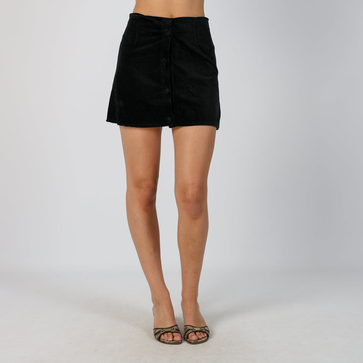 Black Y2K Woven Mini Skirt (XS)