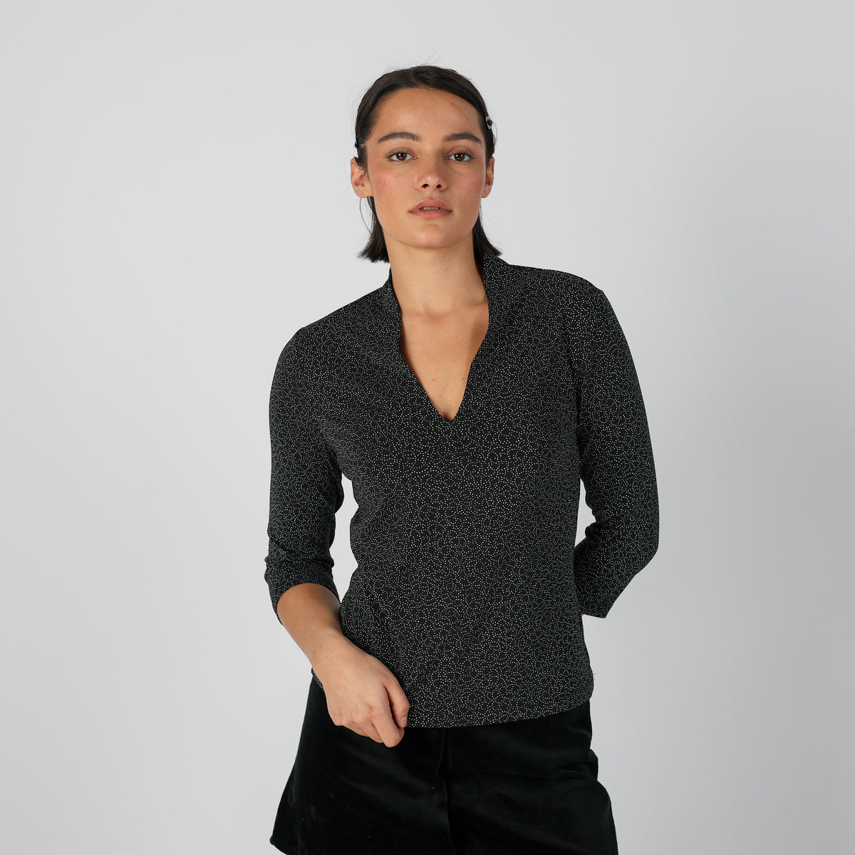 Black Y2K Long Sleeve Top (S)