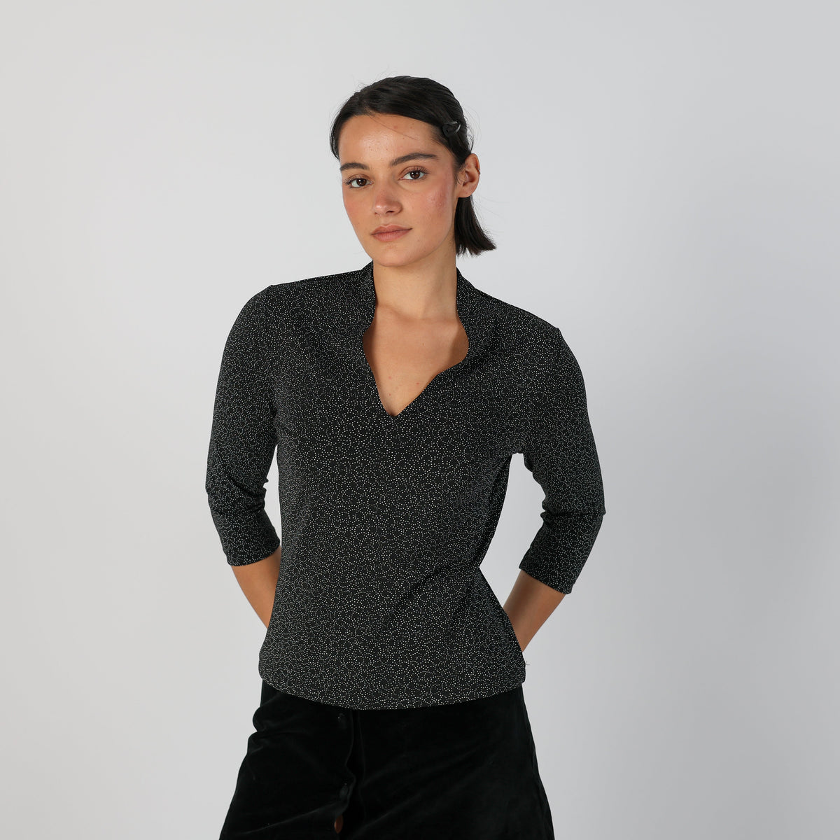 Black Y2K Long Sleeve Top (S)
