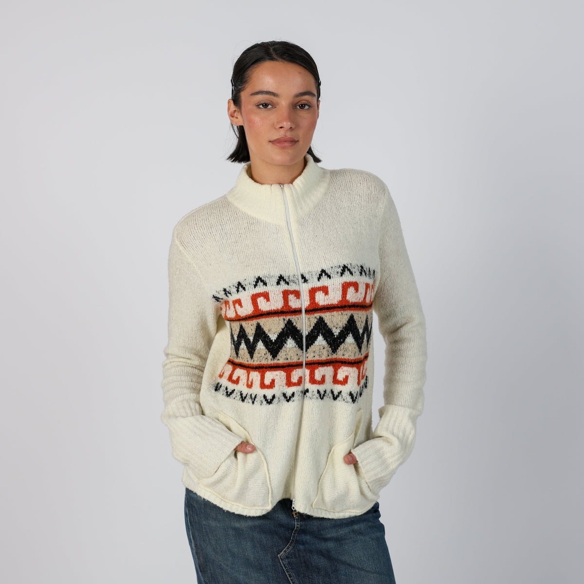 Cream Y2K Made in Italy Knitted Jumper (L)